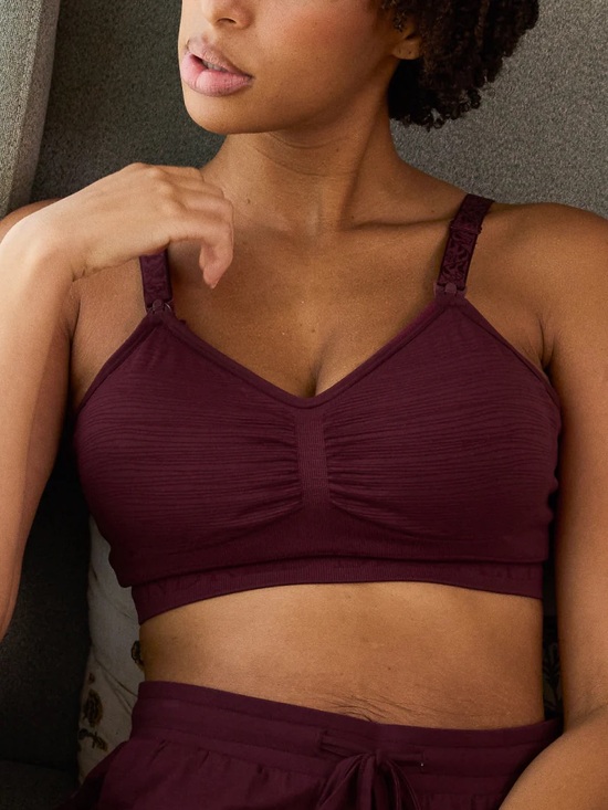 Kindred Bravely Other - Seamless Nursing Bralette in Deep Burgundy| Kindred Bravely